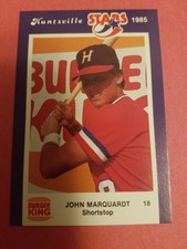 1985 Huntsville Stars John Marquardt Burger King Promo Baseball Card #18
