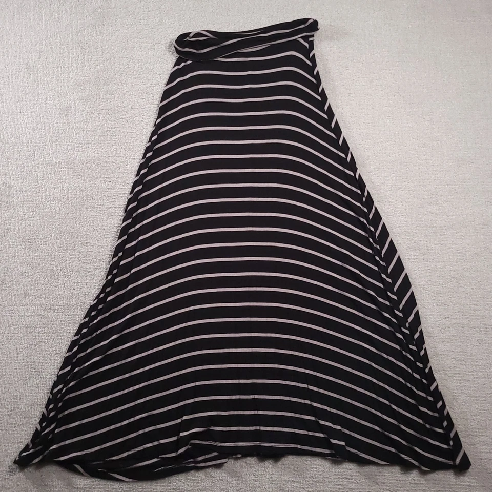 Wet Seal Wide Band Long Maxi Skirt Black Gray Women’s Size Medium  - Image 1 of 4
