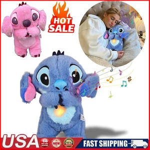 🔥Stitch Breathing Musical Soothing Doll Sleep Toy Anxiety Relief Lilo Plush Toy - Picture 1 of 12