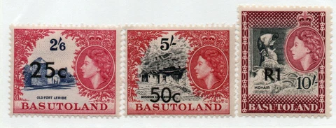Basutoland - SG# 66 - 68 MH/MLH (types I, II. I)    -     Lot 0222354 Cover