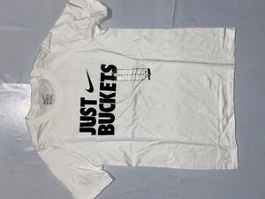 Nike Boys Just Buckets Tee White AQ7392-100 - Picture 1 of 1
