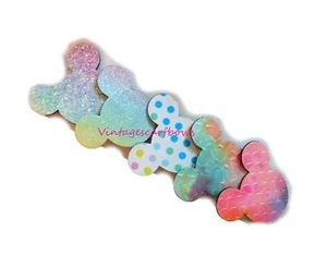 Minnie head hair clip bow x 5 pcs glitter tie dye mouse 2" with alligator clip - Picture 1 of 1