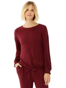 Scoop Women’s Sweatshirt with Drawstring Waist, Cabernet, XL (16-18) - Picture 1 of 3
