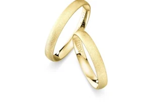 2x333 Gold Trauringe Eheringe Paarringe PAARPREIS Gelbgold eismatt+Gravur!matt - Bild 1 von 2