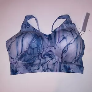 Victoria Secret Sports Bra Blue Geo Swirl Lightly Lined Allegro On Point New - Picture 1 of 13