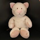 Ty Pluffies Cream Kitty Cat Plush - Pink Nose/Ears & Tan Paws - 12” - Tylux 2004