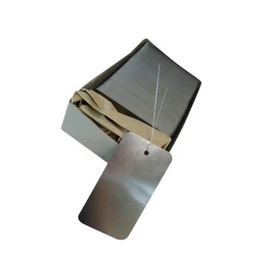 500 etiquetas metálicas con alambre colgante remolque de mercancías etiquetas colgantes gris 65x120mm - Imagen 1 de 5