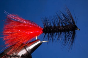 Fliegentom 3 Stück Wooley Bugger schwarz/rot - Bild 1 von 3