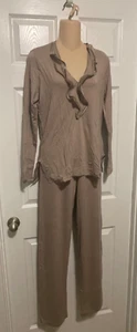 La Perla Garland S Modal Silk Blend LS Pajamas Set Off Taupe - Picture 1 of 3