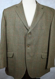 Abrigo deportivo vintage John G. Hardy London grueso apretado lana country espiga 48R - Imagen 1 de 8