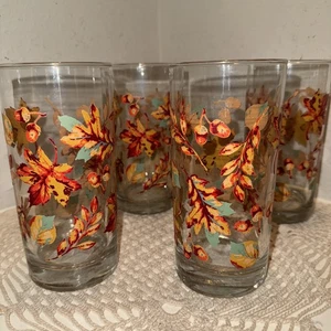 Neu Herbst Herbst Blätter Eicheln Trinkgläser Becher 16 oz 4er Set keine Mängel - Bild 1 von 10