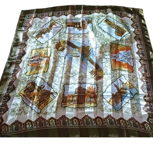 Bufanda de recuerdo transparente vintage para mujer dorada beige Roma - Imagen 1 de 12
