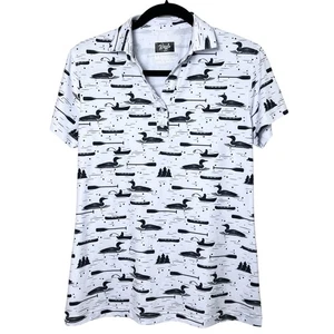 Waggle Women's Loon Lake Golf Performance Polo Short Sleeves Shirt Size Medium  - Picture 1 of 8