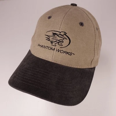 Boeing Phantom Works Baseball Cap Men's Adjustable Khaki Black Logo Hat - Image 1 of 4