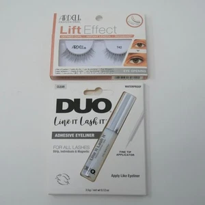 Ardell Lift Effect Defined Curl Eyelashes 742 Black & Duo Adhesive Eyeliner NEW - Picture 1 of 5