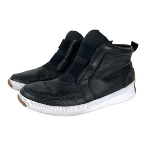 Botas impermeables de cuero negras SOREL Out 'N About Plus Mid Boot para mujer talla 11 - Imagen 1 de 8