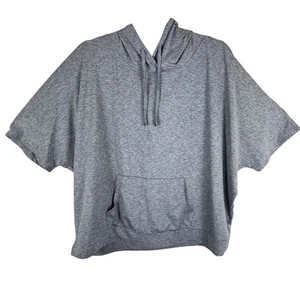 Top deportivo elástico de gran tamaño con capucha manga corta gris jaspeado talla 1X Zuda - Imagen 1 de 6