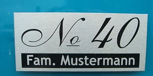 House Number Sign Door Sign Dibond Stainless Steel Finish - Picture 1 of 1