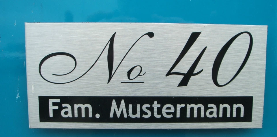 House Number Sign Door Sign Dibond Stainless Steel Finish - Image 1 of 1