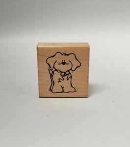 Cute Whimsical Toony Puppy Dog Wooden Rubber Stamp 182 Small Wags D.O.T.S  - Picture 1 of 12
