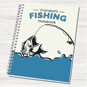 A5 Notebook Notepad Wire Bound Fishing Note Book Personalised Gift NB60 - Picture 1 of 3