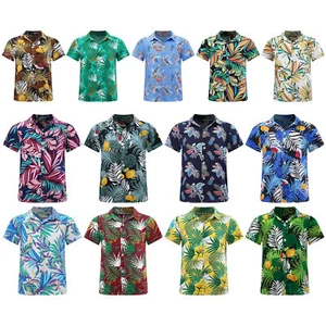 Kids Boys Top Outdoor Blouse Photography Shirts School Hawaiian Beach Leisure - Picture 1 of 94
