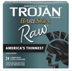 Trojan BareSkin Condoms – Lubricated, Ultra-Thin, 24 Count - Picture 1 of 6