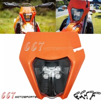 Dirt Bike LED Headlight For KTM 125 250 300 350 450 500 EXC XCW XCF SXF Enduro - Image 1 of 4