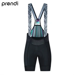 Prendi Damen Radfahren Lätzchen Shorts schwarz Pro Gel Pad Fahrrad Kleidung Sommer - Bild 1 von 14