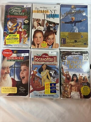 Vintage 90s - VHS Lot of 6 Children Family Movies - All New Sealed Foto 1 de 4