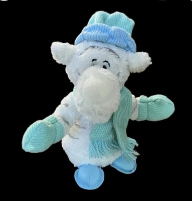 Chapéu luvas cachecol azul prata inverno ursinho pooh pelúcia tigre Disney World - Imagem 1 de 4
