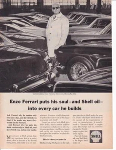 1966 Ferrari 275 Shell Oil Print-Ad / Great Art/ Commendatore Enzo Ferrari - Picture 1 of 1