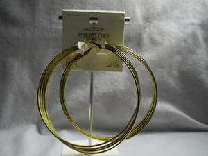 Gold Tone 3.25" Hoop Earrings - New - Picture 1 of 1