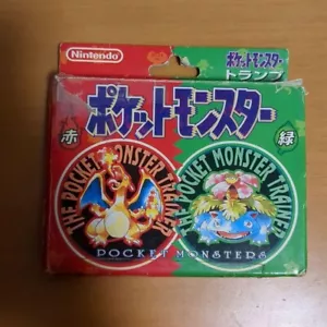 Pokemon Playing Cards Deck Poker Red Green Charizard Venusaur 1996 Used Japan - Picture 1 of 5