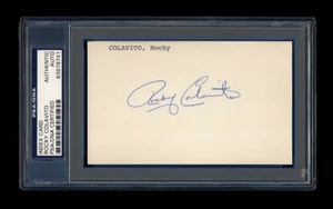 ROCKY COLAVITO SIGNED INDEX CARD PSA/DNA SLABBED CLEVELAND INDIANS HOF TIGERS - Picture 1 of 1