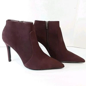 Colin Stuart Victoria's Secret Borgoña Gamuza Cuero Punta Stiletto Botas 6 - Imagen 1 de 12