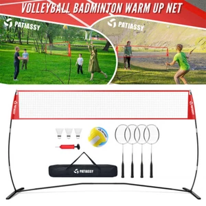 14 Feet Portable Badminton Volleyball Tennis Net Set Freestanding w/ Carry Bag - Picture 1 of 9