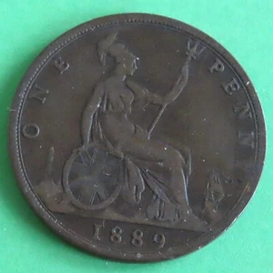 1889 QUEEN VICTORIA PENNY - Picture 1 of 2
