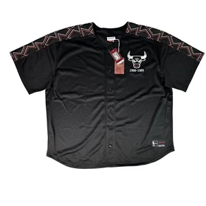 Maglietta Chicago BULLS x Mitchell & Ness legno duro nero classici da uomo 3XLB - Foto 1 di 9