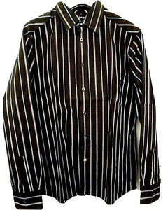 Neu Herren M&S Autogramm braun mit rosa und blauen Streifen Baumwolle Hemd L 41-43 in - Bild 1 von 8