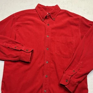 Vintage 90s J Crew Outfitters Corduroy Button Down Shirt Adult Fits Medium  Red - Picture 1 of 14