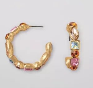 Goldtone Bejeweled Earrings and Ring Size 10 Set - Picture 1 of 2