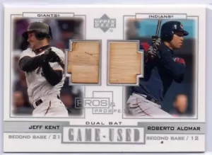 2001 Pro e Prospettive Gioco Usato Dual Bat #PPKA JEFF KENT / ROBERTO ALOMAR HOF - Foto 1 di 2