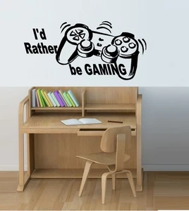 Calcomanía de pared I'd Rather Be Gaming - Imagen 1 de 2