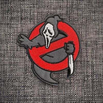 CANCEL GHOSTFACE Scream Slasher Horror Movie Embroidered Patch Badge Iron-On - Image 1 of 2