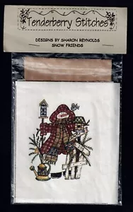 Tenderberry Stitches Embroidery Kit-Sharon Reynolds Snow Friends Pillow 5-1/2x7" - Picture 1 of 2