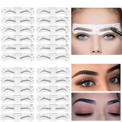 6Pcs Stencil Shaping Makeup Tool Brow Definer Eyebrow Shaper Eyebrow Stamp Card. - Image 1 of 4
