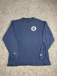 Vintage Ole Miss Rebels T Shirt Adult Size XL Blue Long Sleeve Champion Mens - Picture 1 of 10