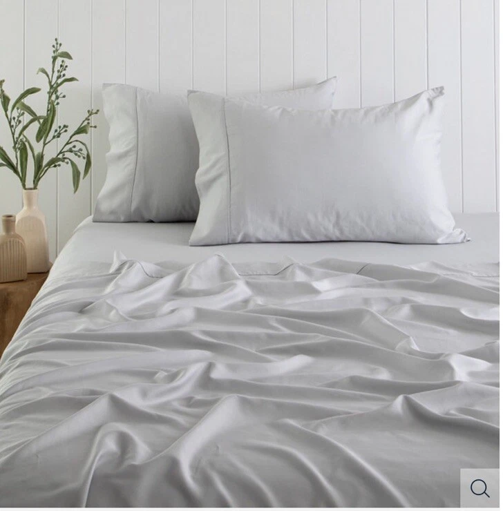 Sábana plana de algodón de bambú de 400 hilos 1 king Foto 1 de 4