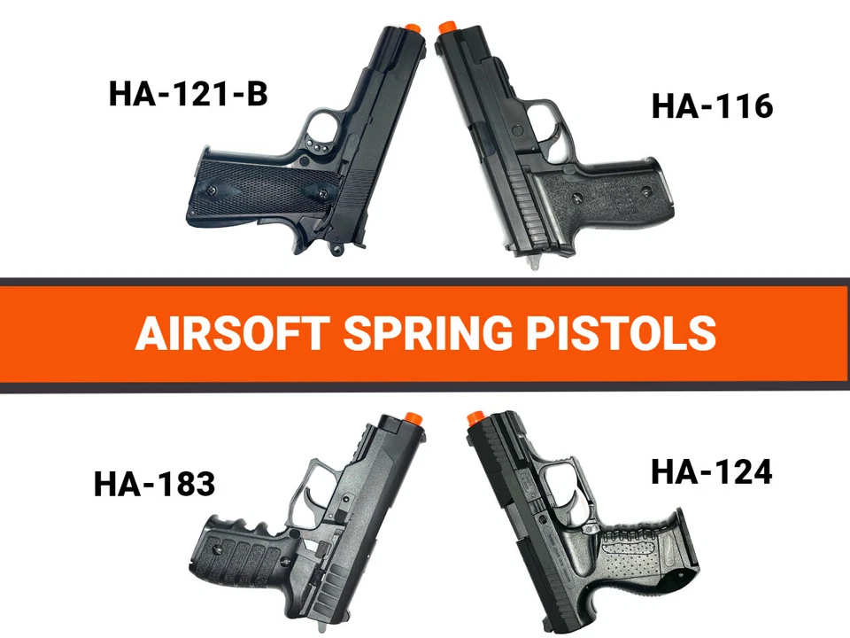 Top Quality Variety Options Full Sized Spring Pistol HandGuns Airsoft Collection - Image 1 of 4